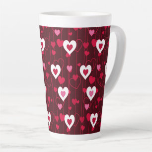 Forever Love Red Hearts Latte Mug
