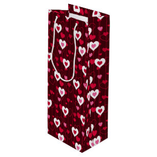 Forever Love Red Hearts  Wine Gift Bag