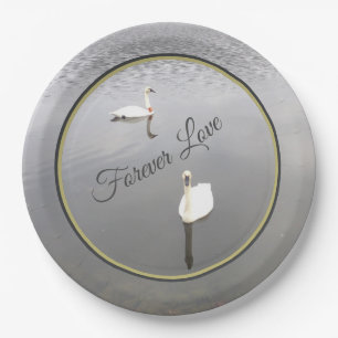 Forever Love Swans Paper Plate
