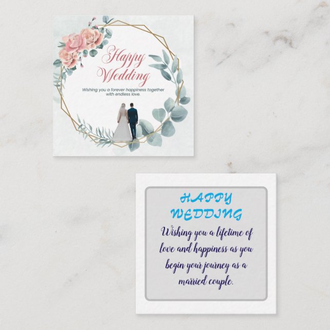 "Forever Love Wedding Card" Enclosure Card (Front/Back)