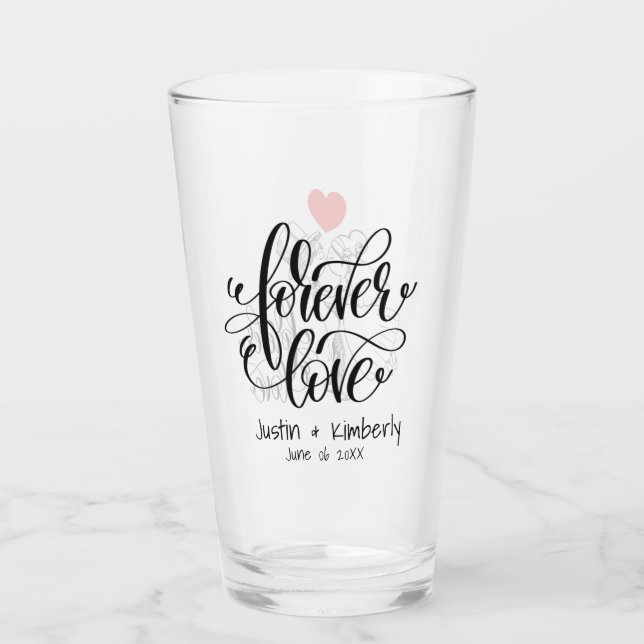 Forever Love Wedding Glass (Back)