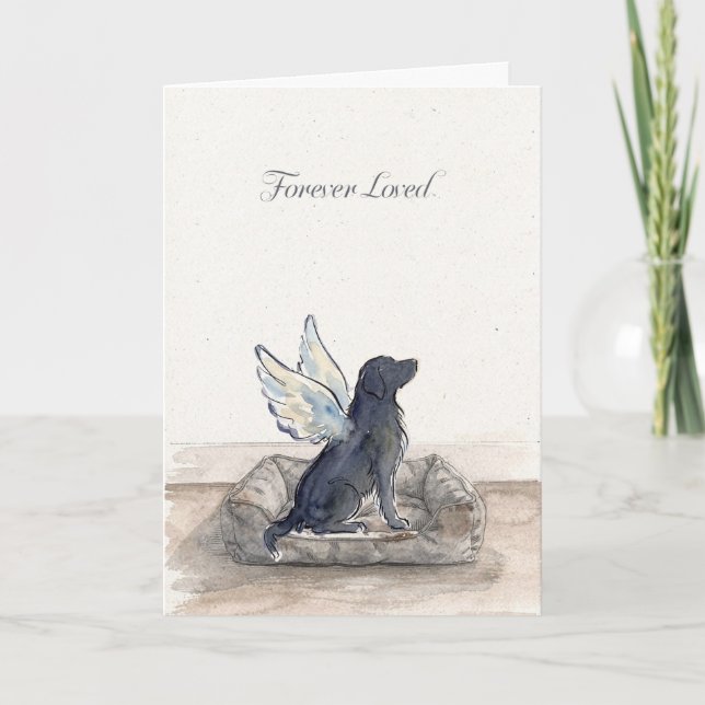 Forever Loved Angel Dog Pet Memorial Sympathy Card (Front)