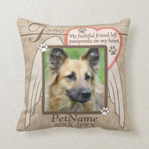 Forever Loved Angel Wings Pet Sympathy Custom Cushion