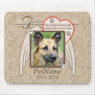 Forever Loved Angel Wings Pet Sympathy Custom Mouse Mat
