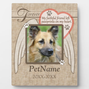 Forever Loved Angel Wings Pet Sympathy Custom Plaque