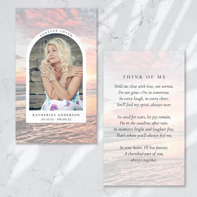 Forever Loved Beach Ocean Memorial Card (Creator Uploaded)