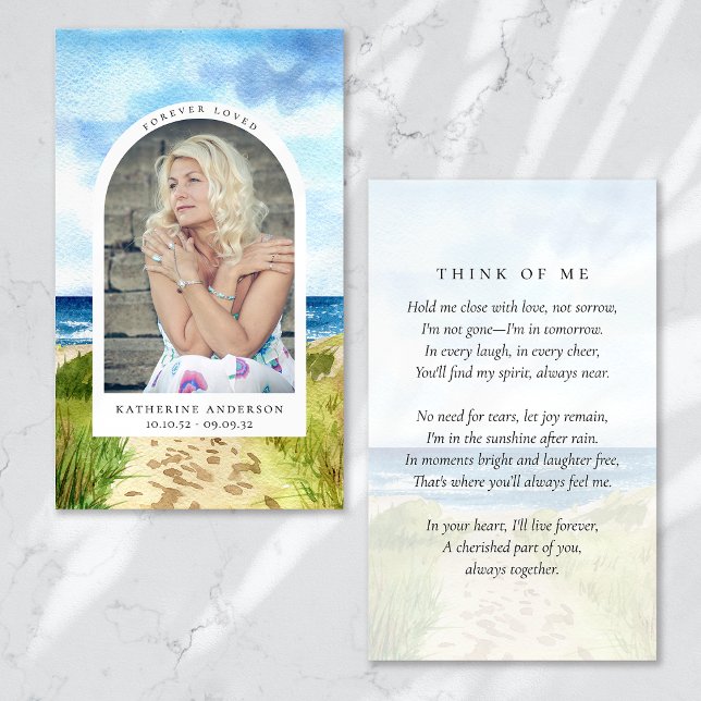 Forever Loved Beach Ocean Memorial Card (Creator Uploaded)