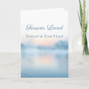 Forever Loved Blue Watercolor Dog Sympathy Card