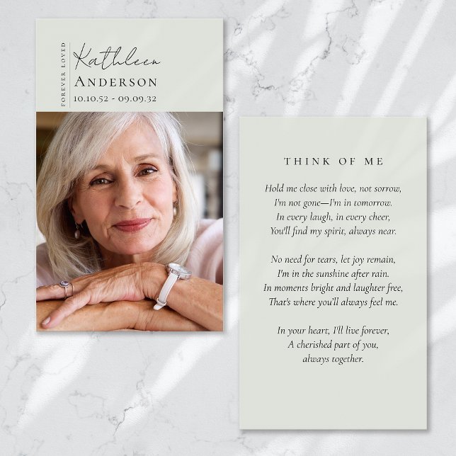 Forever Loved Calligraphy Script Memorial Card (Creator Uploaded)