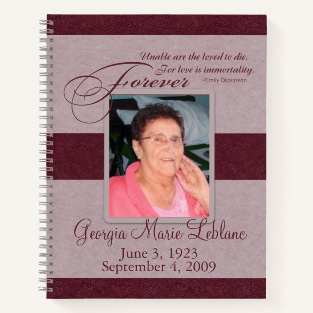 Forever Loved Custom Memorial Guest Book (Front)
