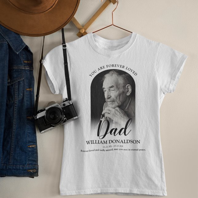 Forever Loved Dad | Photo Memorial T-Shirt (Creator Uploaded)