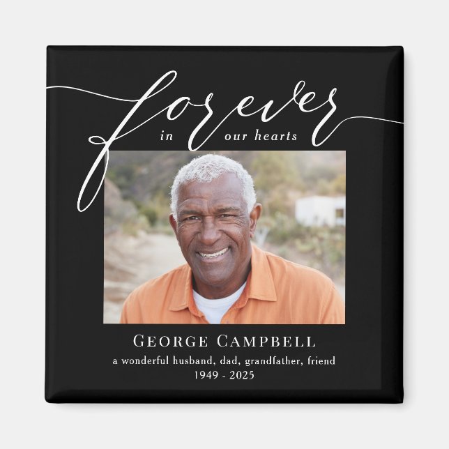 Forever Loved Editable Colour Custom Photo Magnet (Front)