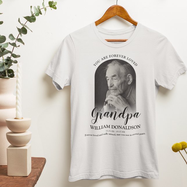 Forever Loved Grandpa | Photo Memorial T-Shirt (Creator Uploaded)