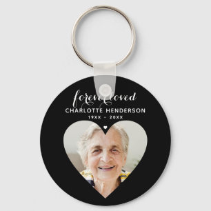 'Forever Loved' Heart Photo Memorial Tribute Keych Key Ring