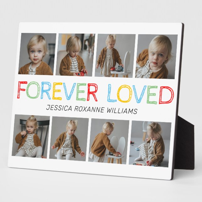 Forever Loved Kids Photo Collage Plaque (Side)