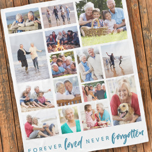 Forever Loved Never Forgotten 15 Photo Memorial Fleece Blanket