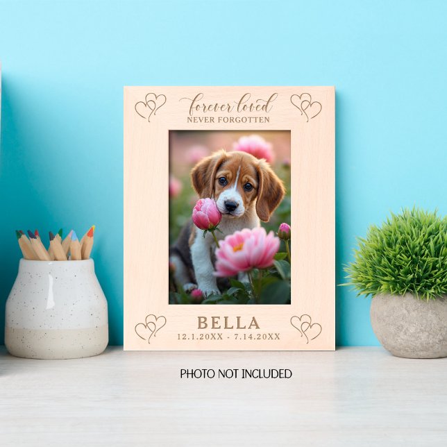 Forever Loved Never Forgotten Dog Hearts Engraved Etched Frames (Creator Uploaded)