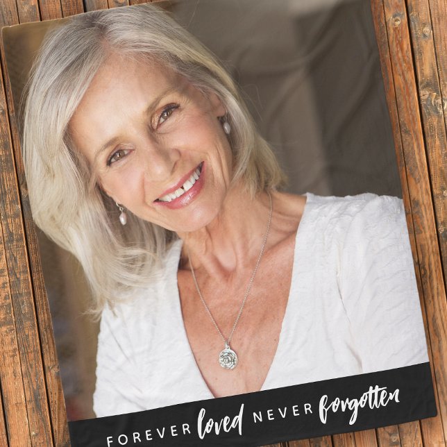 Forever Loved Never Forgotten Photo Memorial Fleece Blanket (Creator Uploaded)