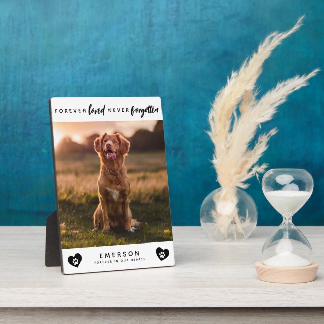 Forever Loved Never Forgotten Photo Pet 5x7 Plaque (Side)