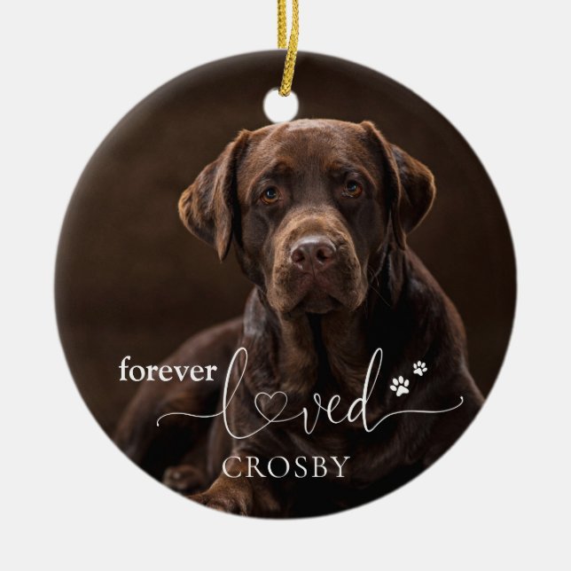 Forever Loved Pet Loss Keepsake Ceramic Tree Decoration (Front)