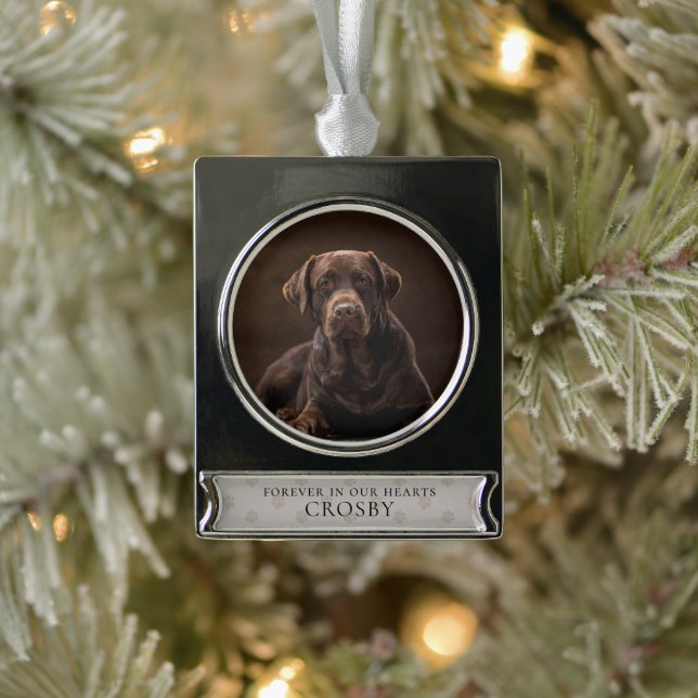 Forever Loved Pet Loss Keepsake Silver Plated Banner Ornament (Tree)