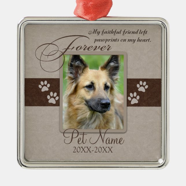 Forever Loved Pet Sympathy Metal Tree Decoration (Front)