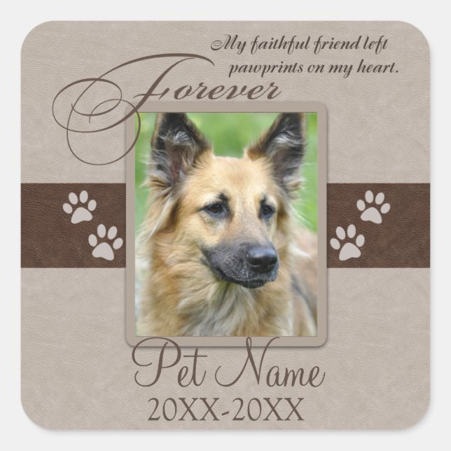 Forever Loved Pet Sympathy Square Sticker (Front)