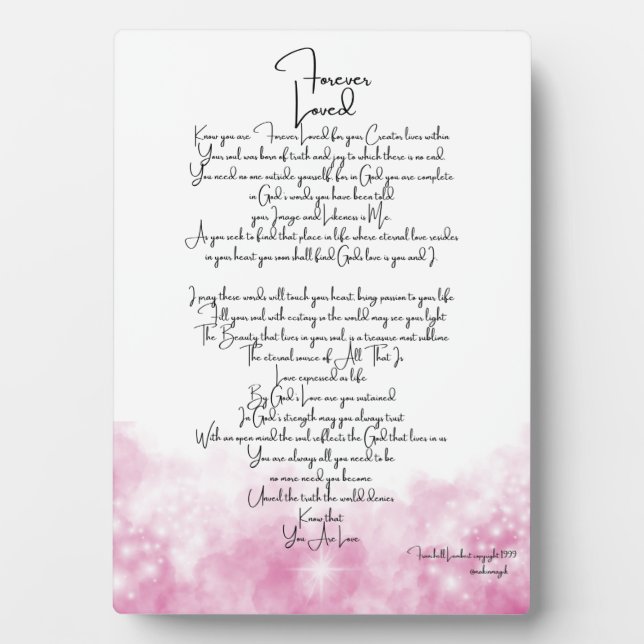Forever Loved Pink Plaque (Front)