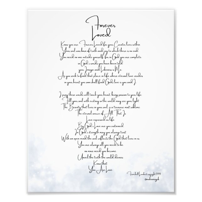 Forever Loved Soft Grey Photo Print (Front)