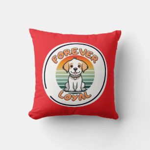 Forever Loyal Sunset Pup Throw Pillow