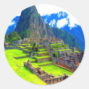 Forever memory of beauty machu picchu peru classic round sticker