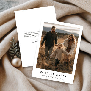 Forever Merry Christmas Family Baby Funny Photo Holiday Card