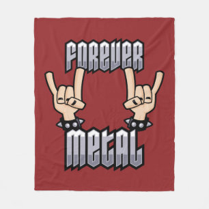 Forever Metal Heavy Metal Devil Horns Hand Signs Fleece Blanket