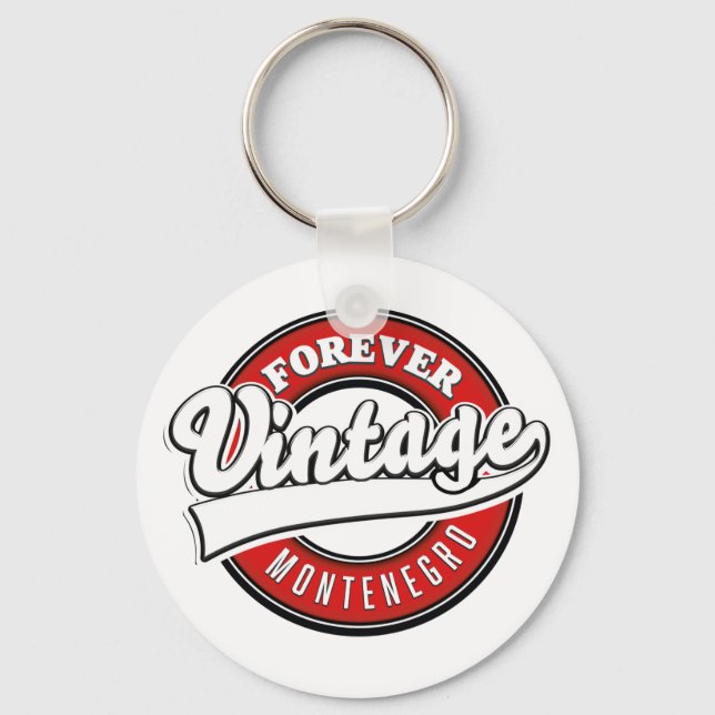 Forever Montenegro vintage logo Key Ring (Front)