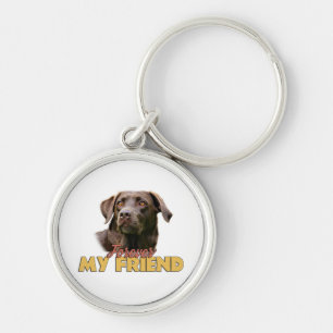 Forever My Friend Chocolate Labrador Dog Key Ring