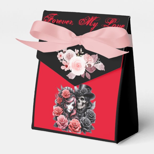 "Forever, My Love" Gothic Couple Valentine's Favour Box (Front Side)