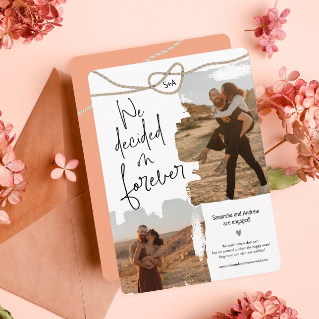 Forever nautical knot rope 2 photos engagement announcement (Creator Uploaded)