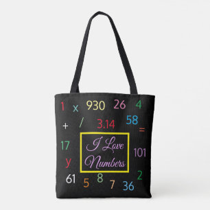 Forever Numbers: Black Tote Bag