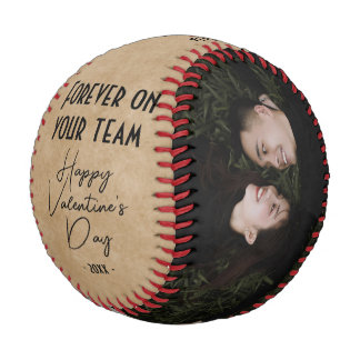 Forever on your team Happy Valentine's 2 Photo Baseball
