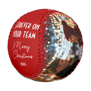 Forever on your team Merry Christmas 2 Photo Baseball