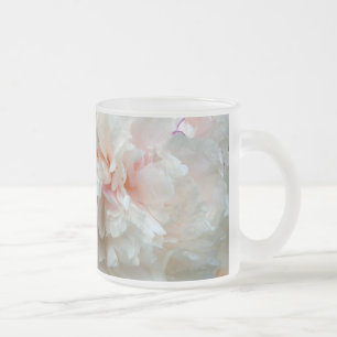 Forever Peony Frosted Glass Coffee Mug