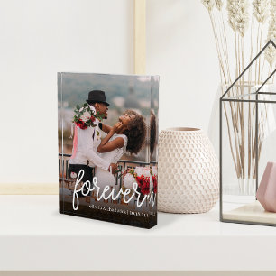 Forever   Personalized Wedding or Anniversary Photo Block