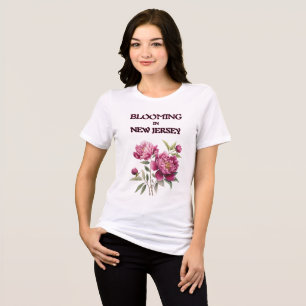 FOREVER PURPLE PEONIES WHITE FLORAL SPRING WOMEN'S Tri-Blend SHIRT