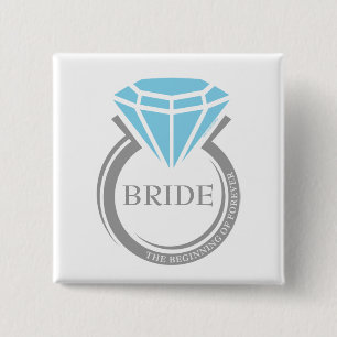Forever Ring Bridal Party Custom Button