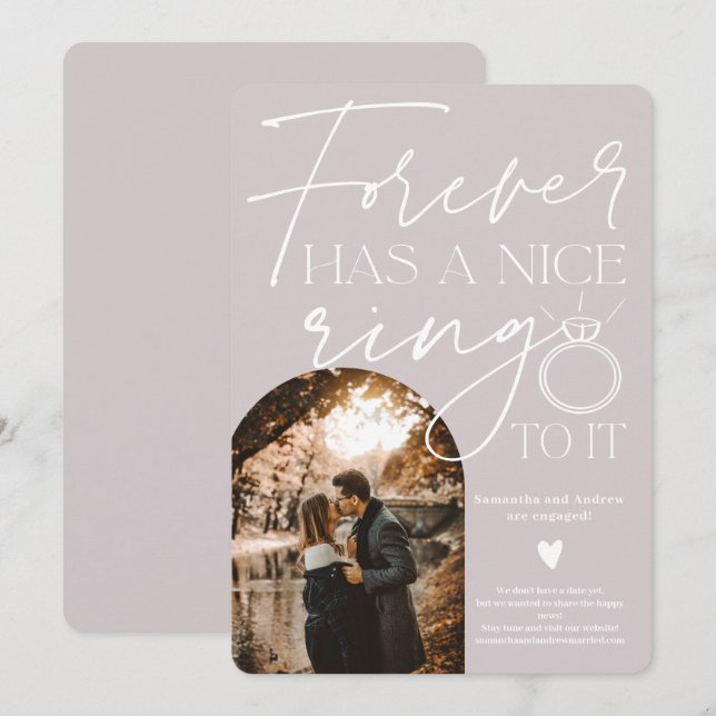 Forever ring photo arch grey lilac engagement announcement (Front/Back)