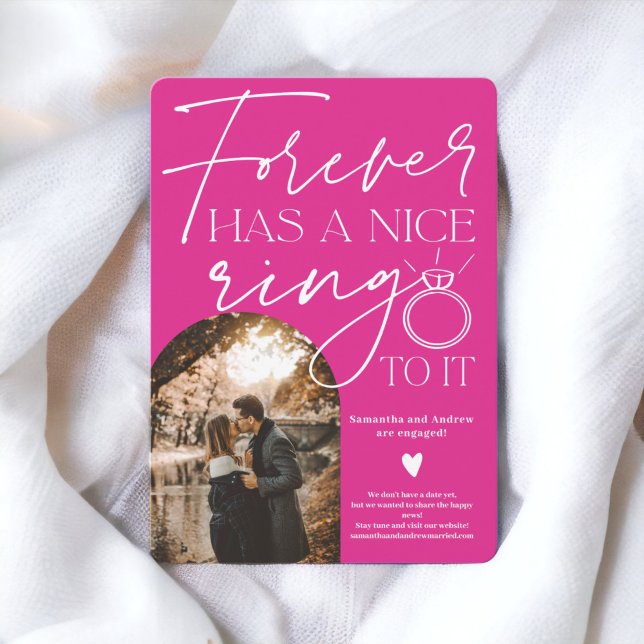 Forever ring photo arch hot pink engagement announcement (Forever ring photo arch hot pink engagement announcement)