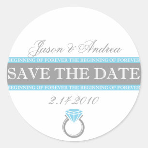 Forever Ring Save The Date Classic Round Sticker