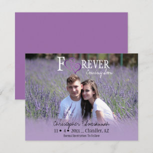 FOREVER Save The Date Purple Linked Hearts Announcement
