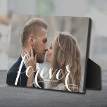 FOREVER Script Easel Back Photo Frameless Plaque<br><div class="desc">This charming tabletop photo plaque has a built-in easel for frameless display of your favourite photo. Features the word FOREVER in a beautiful white script,  your names and wedding date. Create a keepsake of your favourite photo or give as gifts.</div>