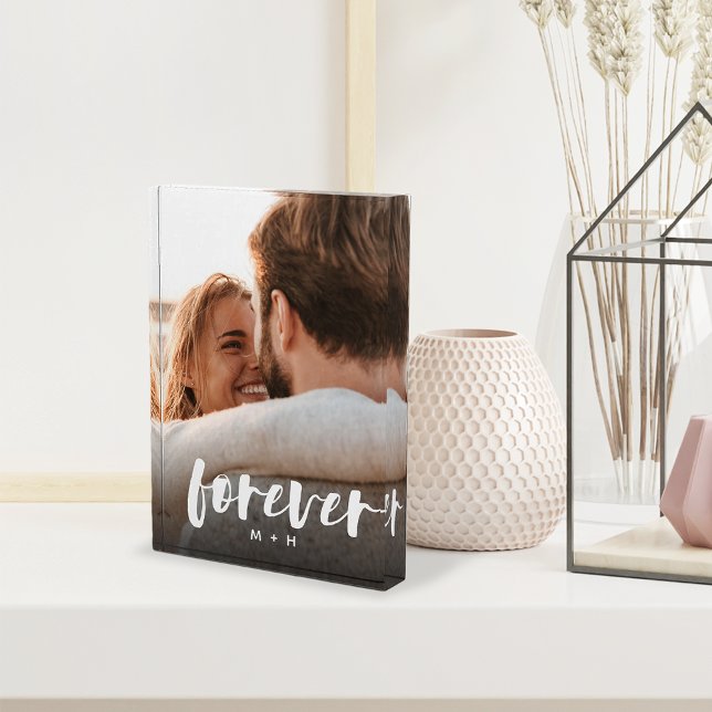 Forever Script Overlay Personalised Couples Photo Block (Creator Uploaded)